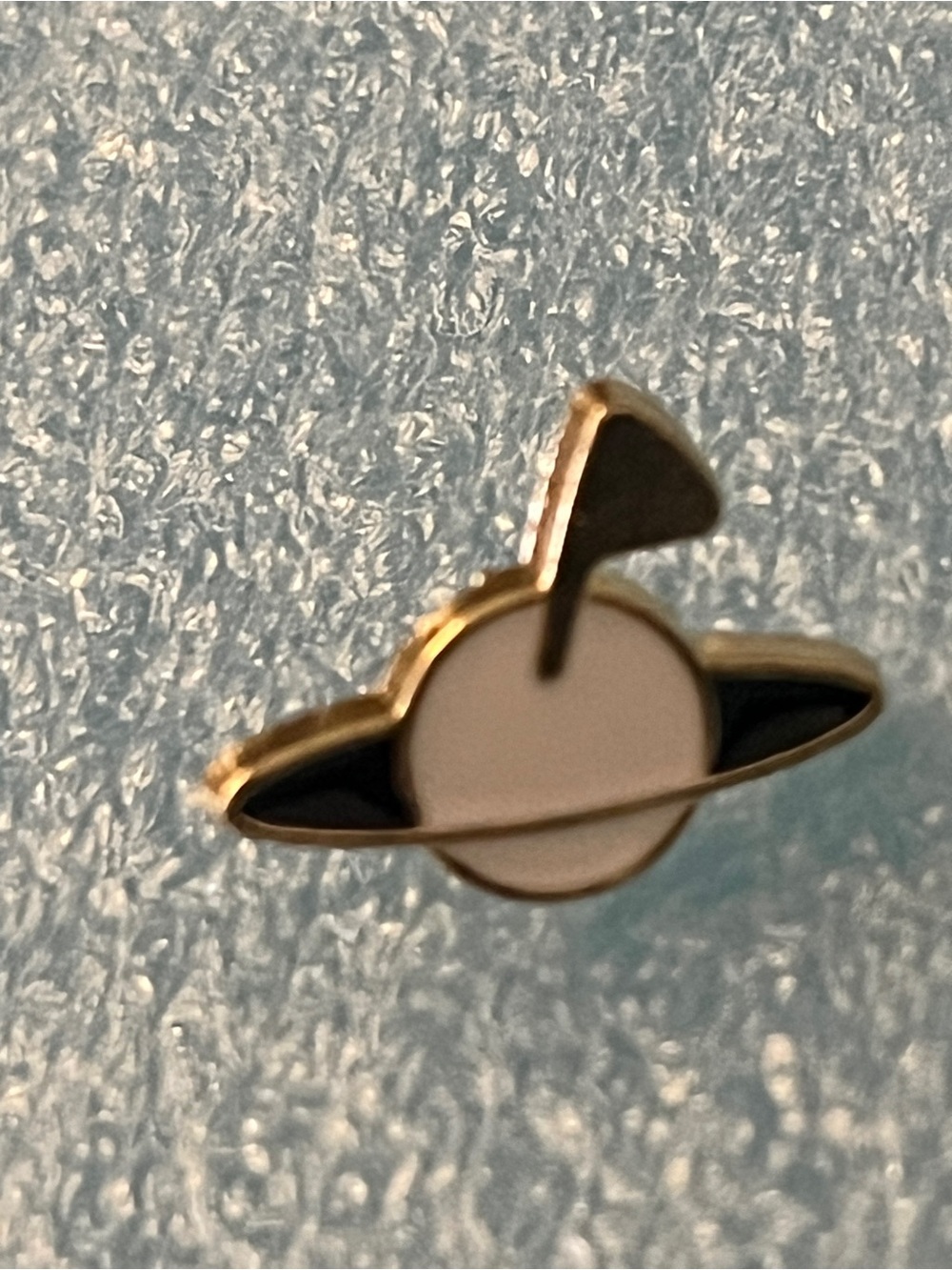 Planet Enamel Pin - White, Black & Gold